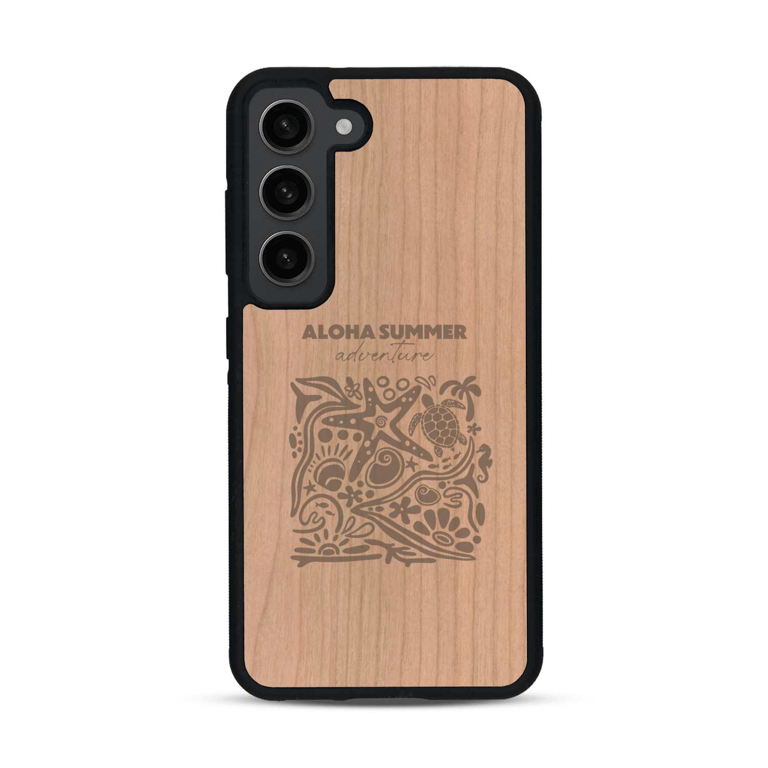 Coque de protection en bois véritable fabriquée en France pour  sur le thème de la plage, de l'été et vanlife.