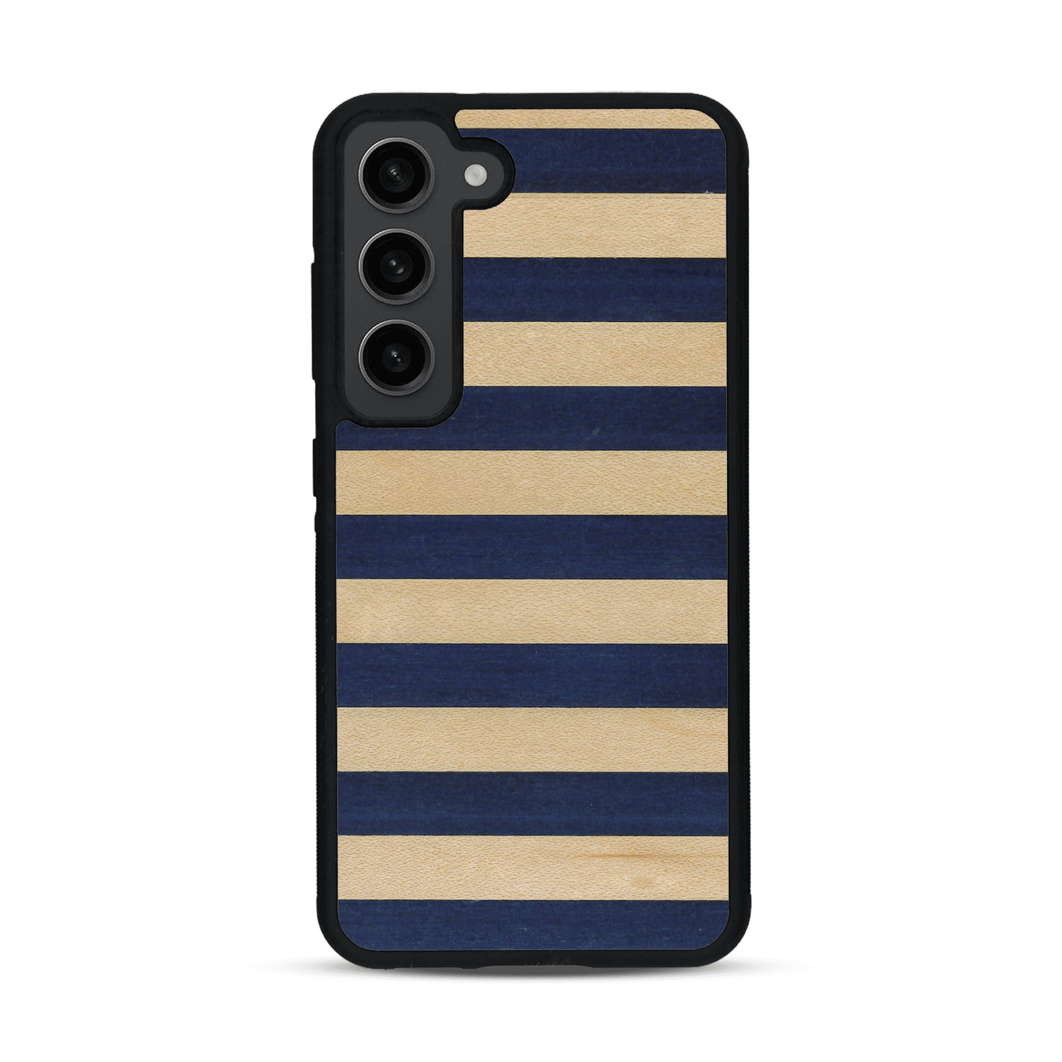 Coque de protection en bois véritable fabriquée en France pour  alliant plusieurs essences de bois pour représenter une marinière