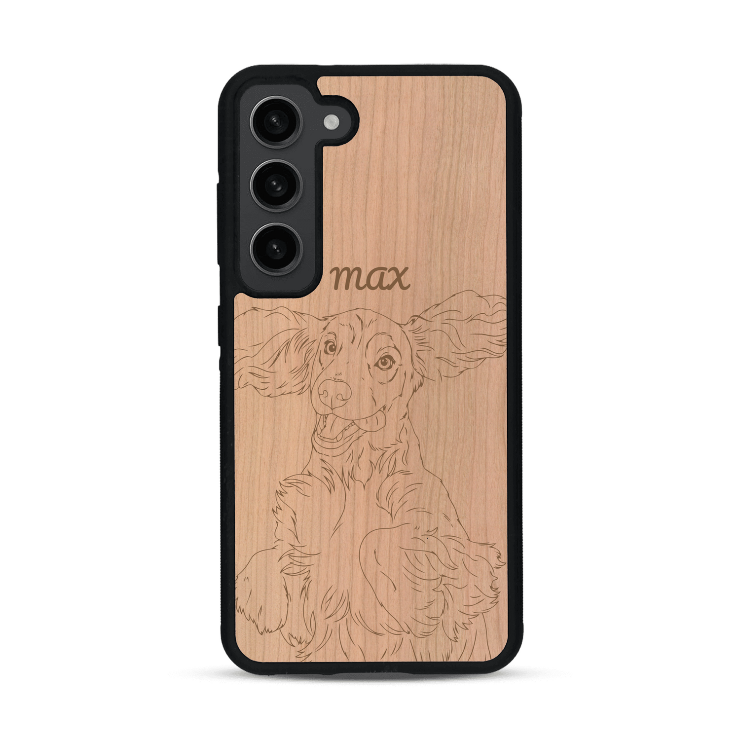 Coque de protection en bois véritable fabriquée en France pour  avec gravure personnalisée à partir d'une photo, d'une image, d'un logo, des initials ou d'une phrase