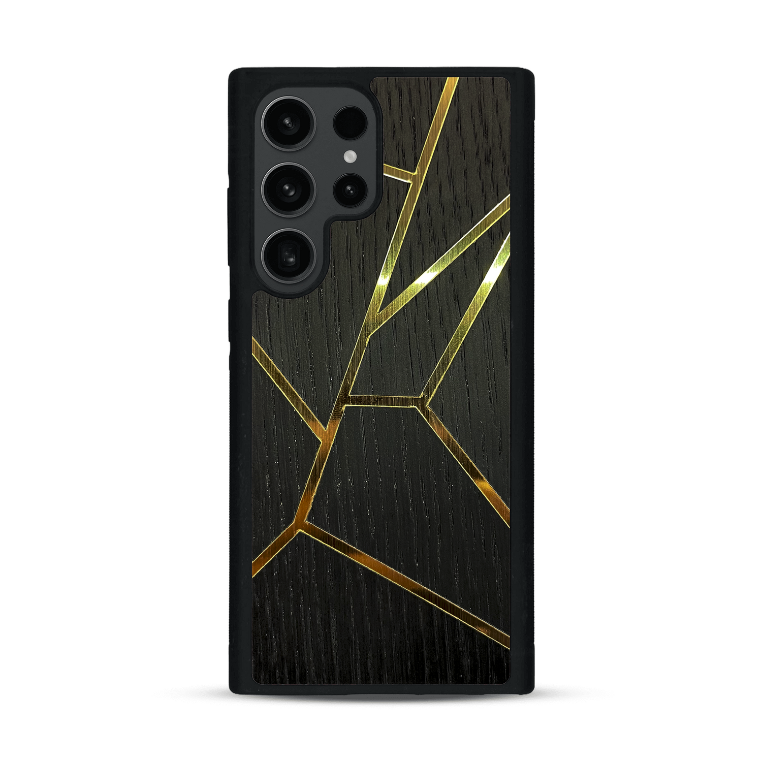 Coque de protection en bois véritable fabriquée en France pour  alliant plusieurs essences de bois pour représenter des fragments design
