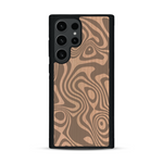 Coque de protection en bois véritable fabriquée en France pour  avec un motif abstrait représentant les mouvements de l'eau