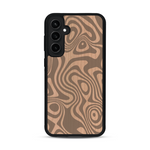 Coque de protection en bois véritable fabriquée en France pour  avec un motif abstrait représentant les mouvements de l'eau