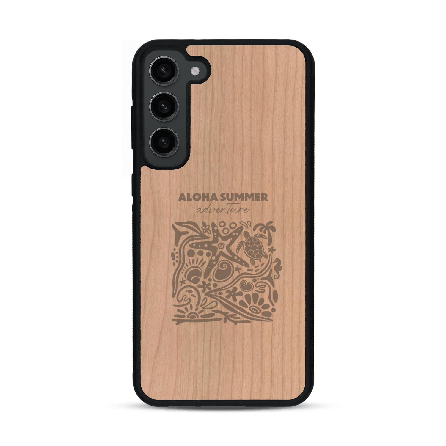 Coque de protection en bois véritable fabriquée en France pour  sur le thème de la plage, de l'été et vanlife.