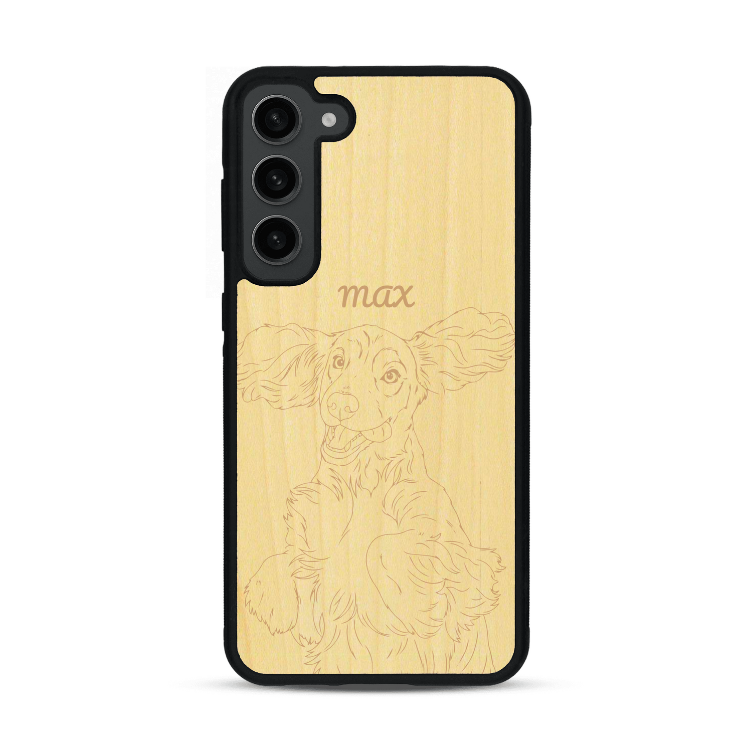 Coque de protection en bois véritable fabriquée en France pour  avec gravure personnalisée à partir d'une photo, d'une image, d'un logo, des initials ou d'une phrase
