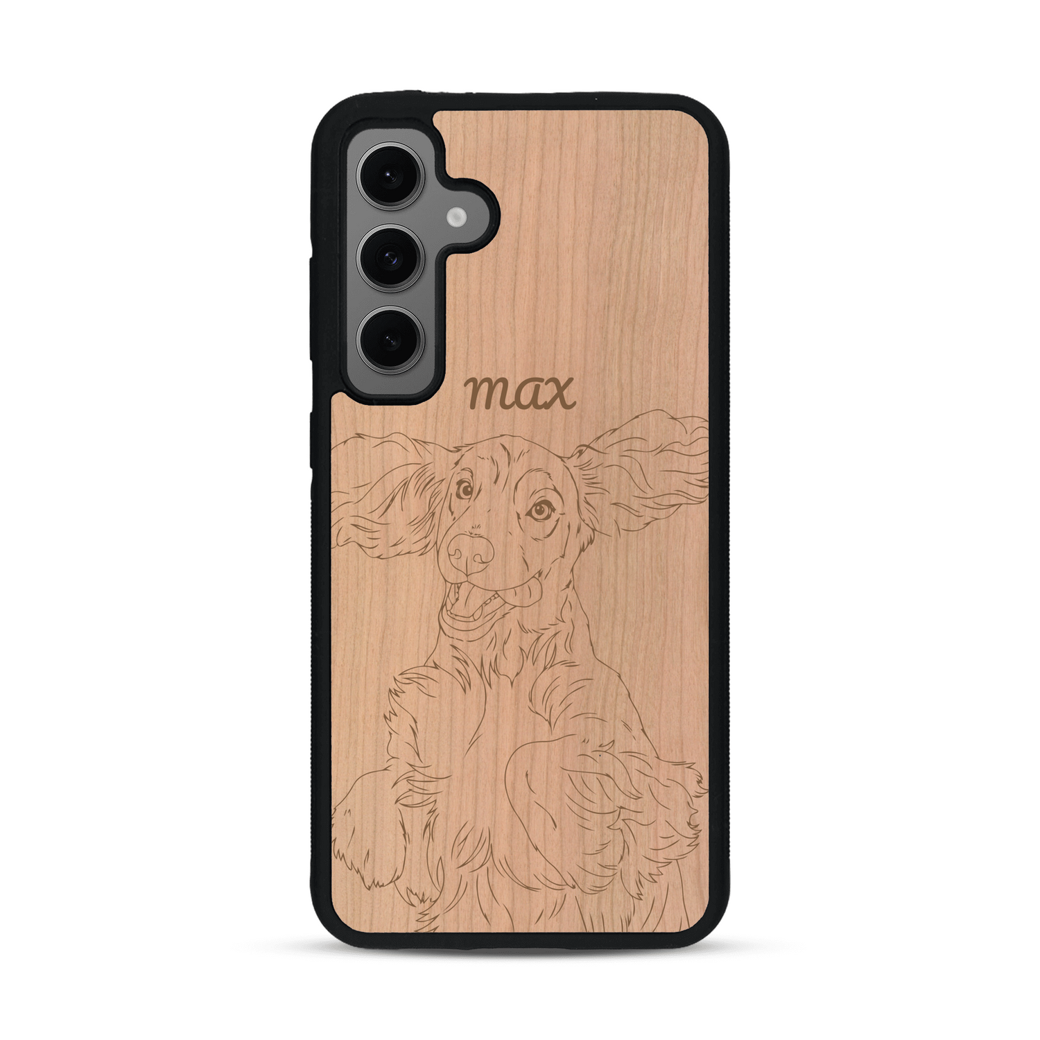 Coque de protection en bois véritable fabriquée en France pour  avec gravure personnalisée à partir d'une photo, d'une image, d'un logo, des initials ou d'une phrase