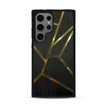 Coque de protection en bois véritable fabriquée en France pour  alliant plusieurs essences de bois pour représenter des fragments design