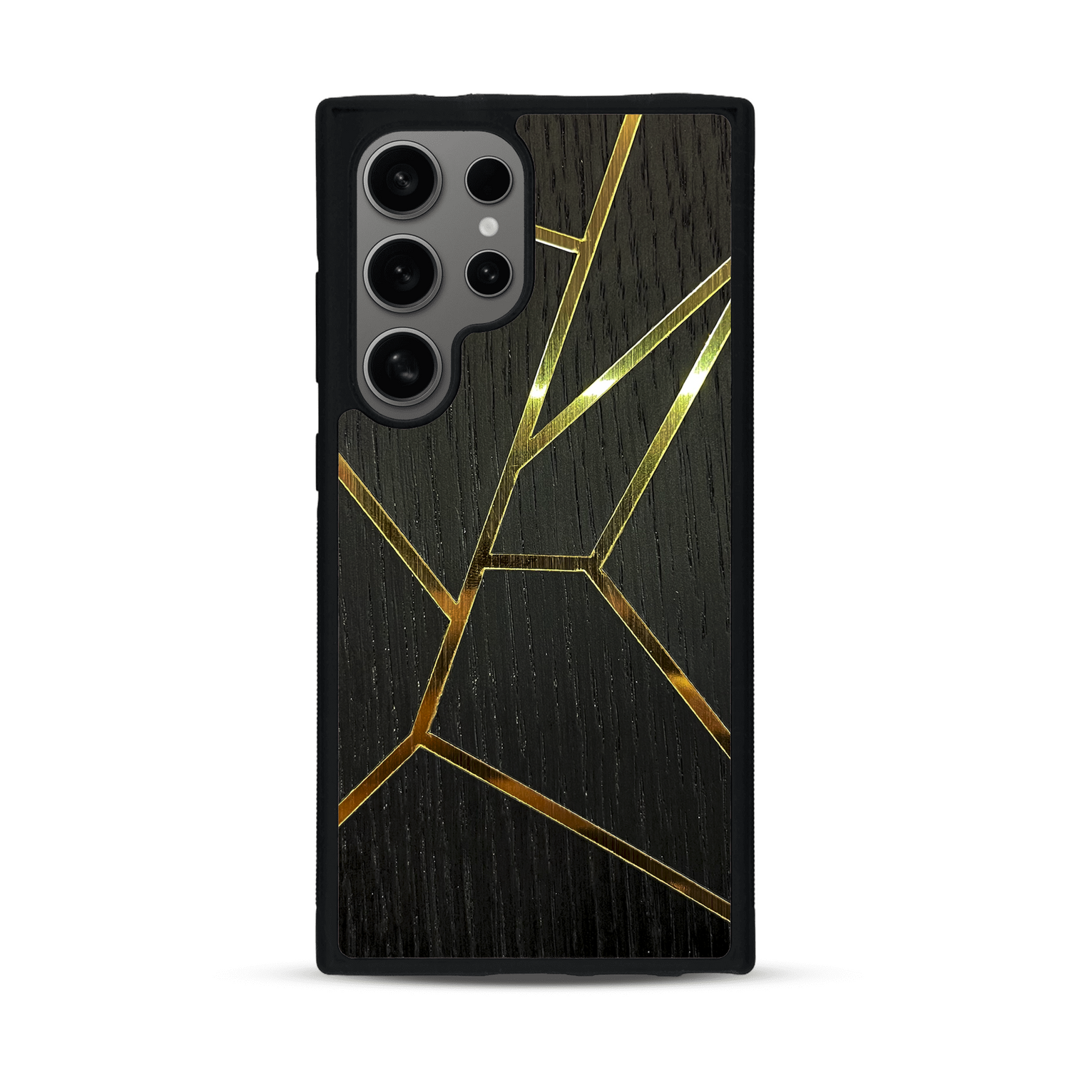 Coque de protection en bois véritable fabriquée en France pour  alliant plusieurs essences de bois pour représenter des fragments design