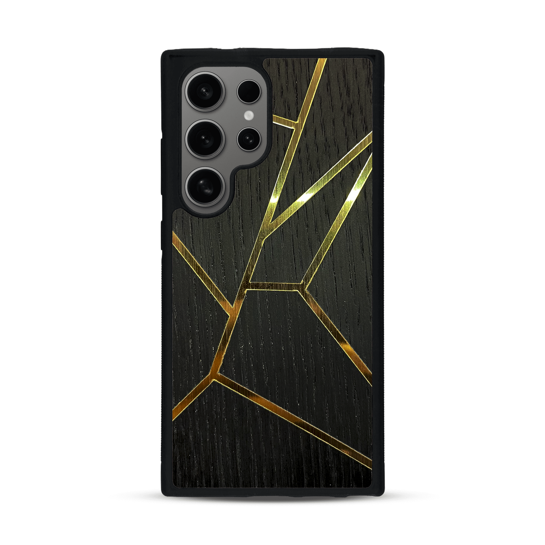 Coque de protection en bois véritable fabriquée en France pour  alliant plusieurs essences de bois pour représenter des fragments design