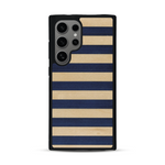 Coque de protection en bois véritable fabriquée en France pour  alliant plusieurs essences de bois pour représenter une marinière