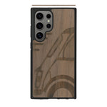 Coque de protection en bois véritable fabriquée en France pour Samsung S24 Ultra sur le thème de l'automobile avec une authentique Mini Cooper