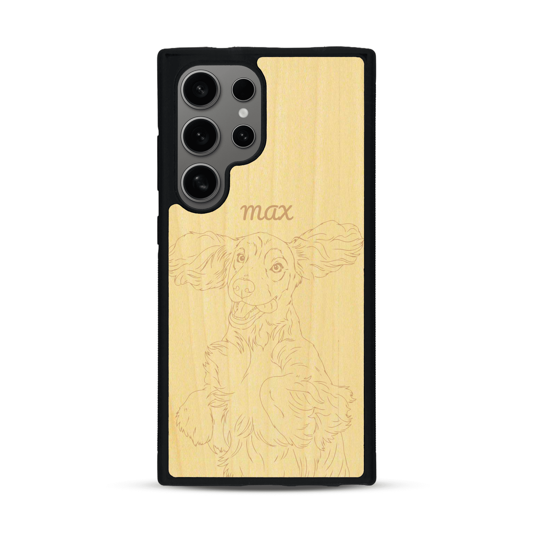 Coque de protection en bois véritable fabriquée en France pour  avec gravure personnalisée à partir d'une photo, d'une image, d'un logo, des initials ou d'une phrase