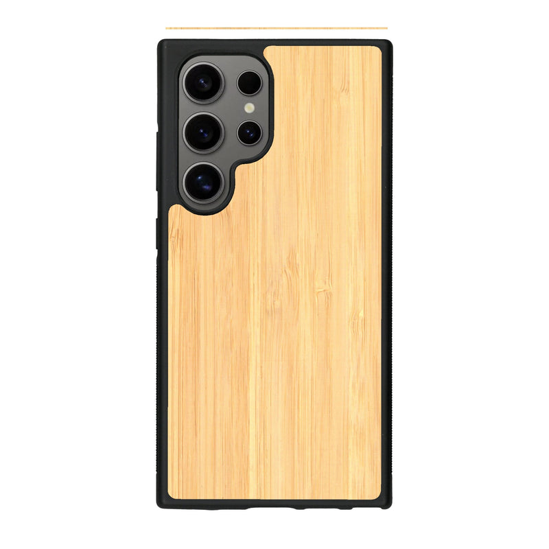 Coque de protection en bois véritable fabriquée en France pour Samsung S24 Ultra sans gravure avec un design minimaliste et moderne