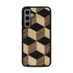 Coque de protection en bois véritable fabriquée en France pour  alliant plusieurs essences de bois pour représenter un classique intemporel de la marqueterie