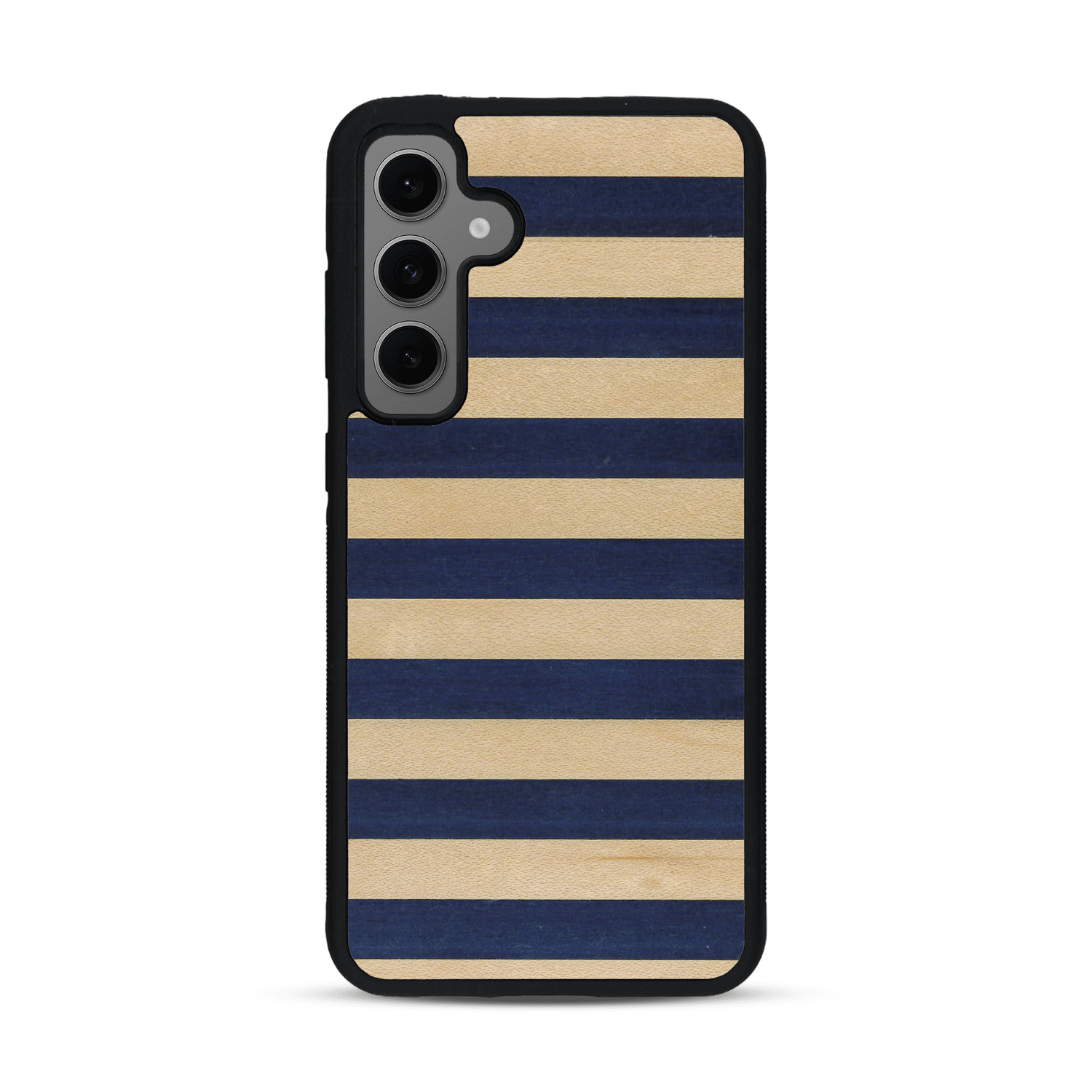 Coque de protection en bois véritable fabriquée en France pour  alliant plusieurs essences de bois pour représenter une marinière
