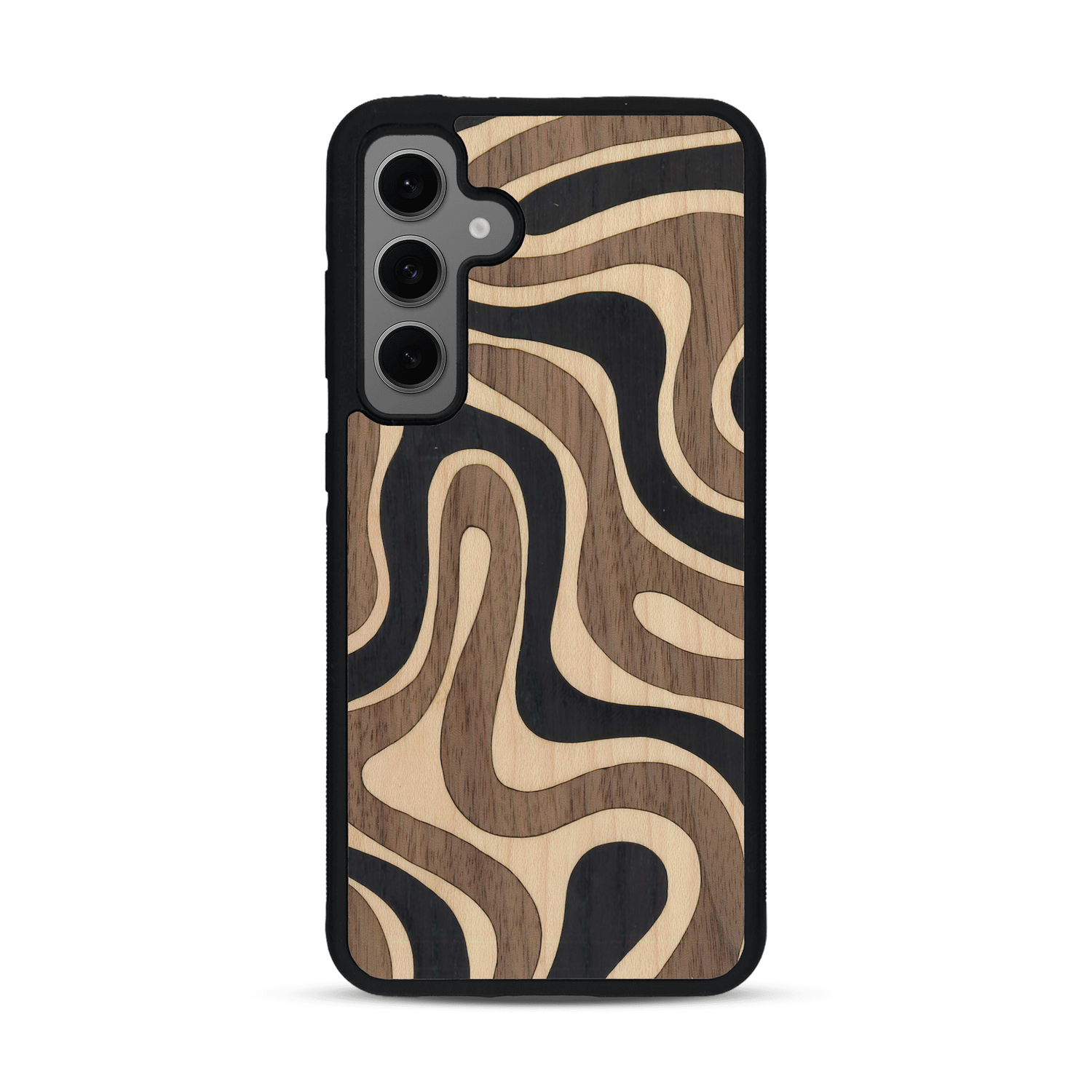 Coque de protection en bois véritable fabriquée en France pour  alliant plusieurs essences de bois pour représenter une ondulation