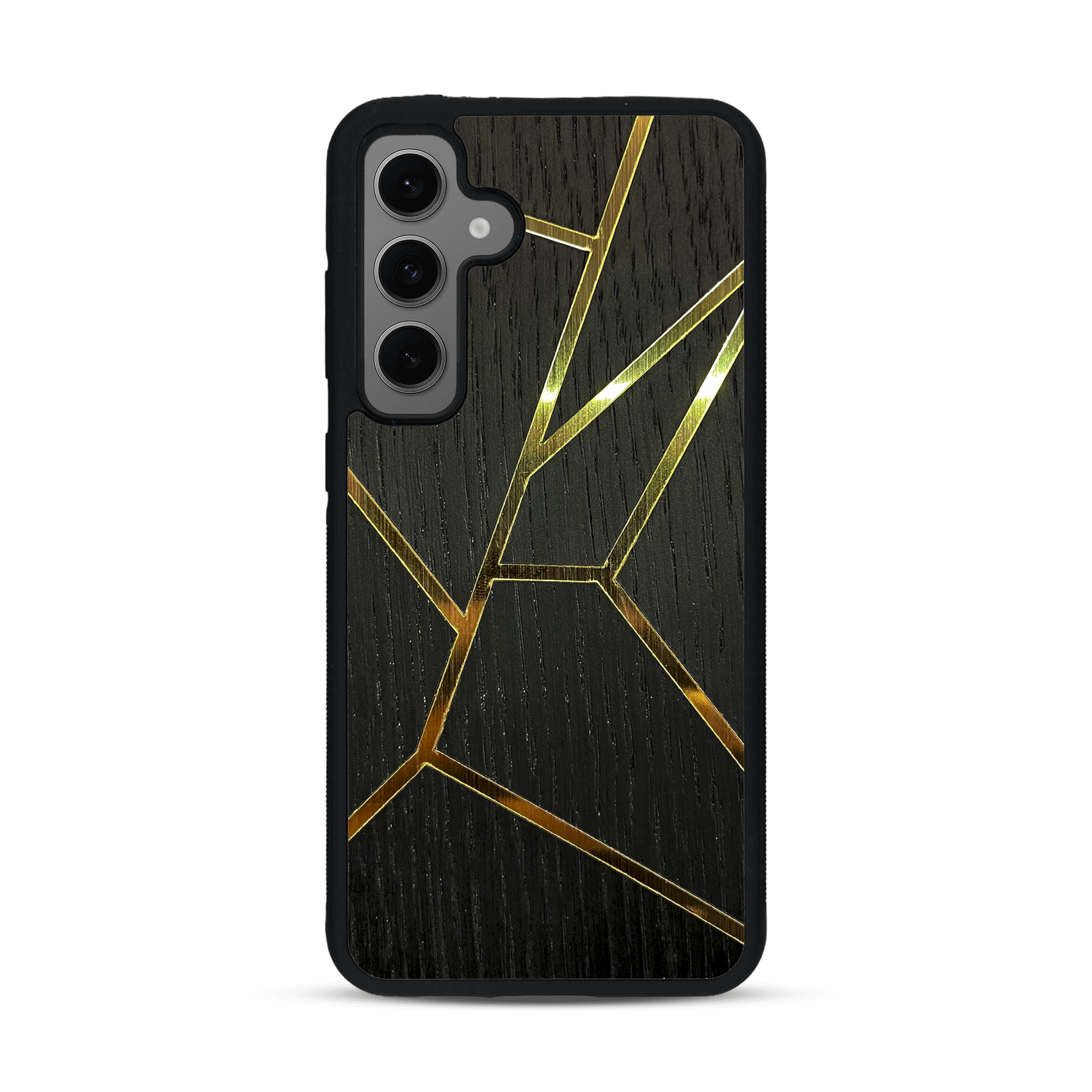 Coque de protection en bois véritable fabriquée en France pour  alliant plusieurs essences de bois pour représenter des fragments design