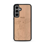 Coque de protection en bois véritable fabriquée en France pour  avec gravure personnalisée à partir d'une photo, d'une image, d'un logo, des initials ou d'une phrase