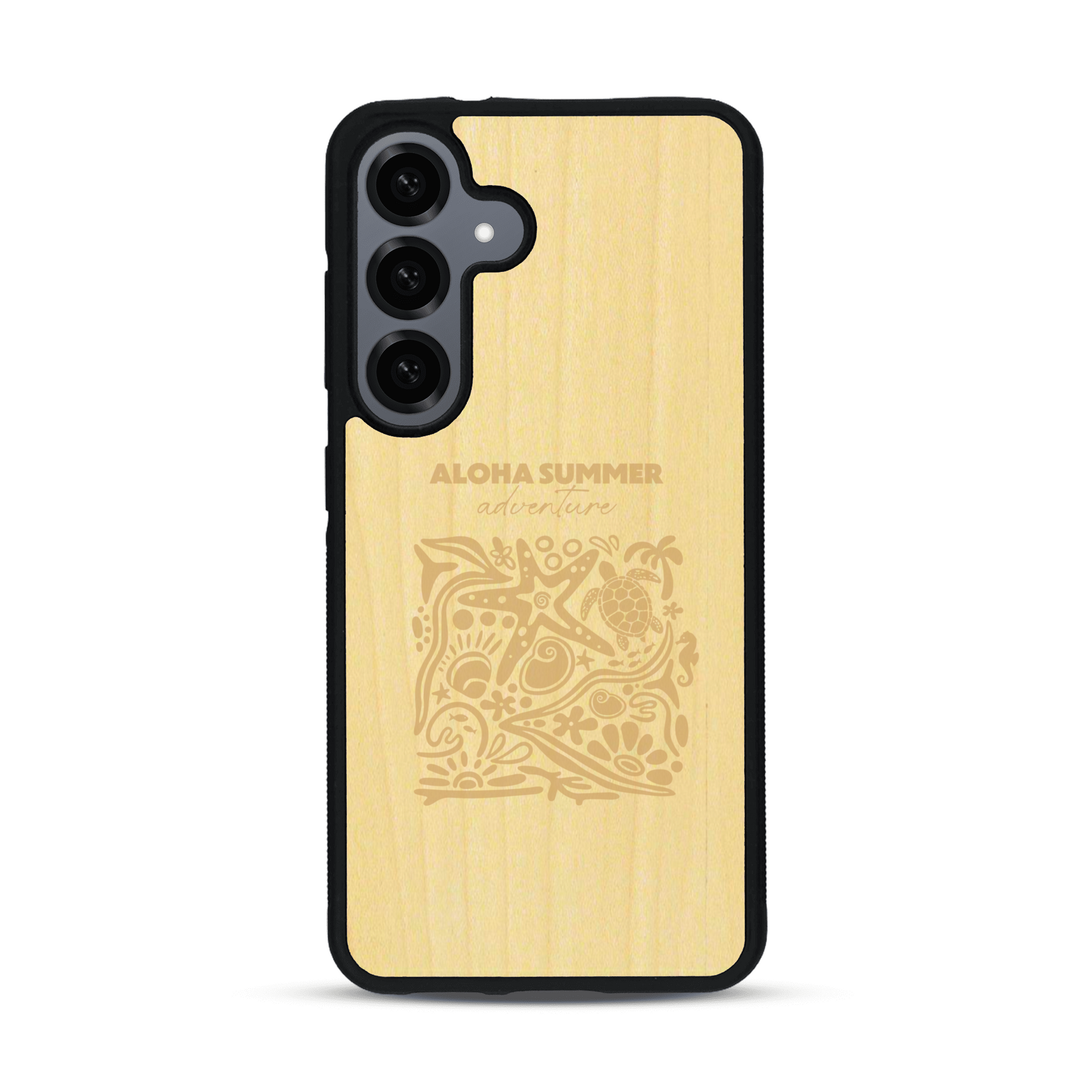 Coque de protection en bois véritable fabriquée en France pour  sur le thème de la plage, de l'été et vanlife.