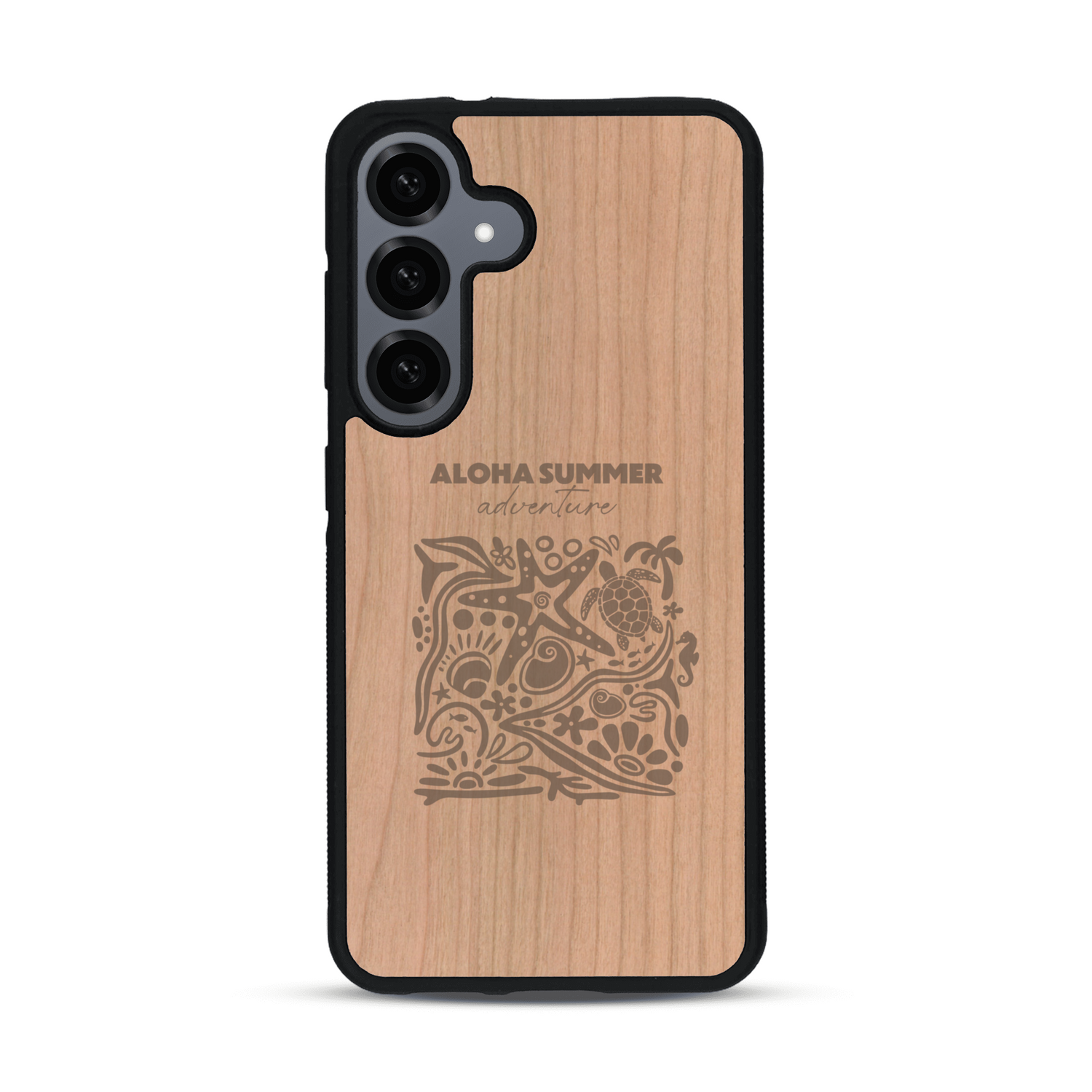 Coque de protection en bois véritable fabriquée en France pour  sur le thème de la plage, de l'été et vanlife.