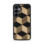 Coque de protection en bois véritable fabriquée en France pour  alliant plusieurs essences de bois pour représenter un classique intemporel de la marqueterie