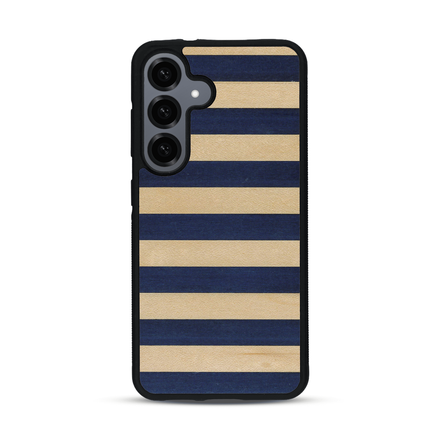 Coque de protection en bois véritable fabriquée en France pour  alliant plusieurs essences de bois pour représenter une marinière