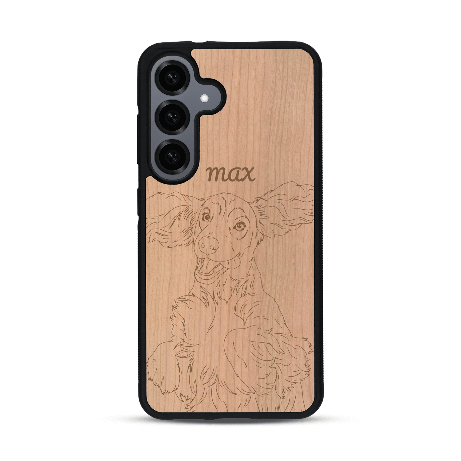 Coque de protection en bois véritable fabriquée en France pour  avec gravure personnalisée à partir d'une photo, d'une image, d'un logo, des initials ou d'une phrase