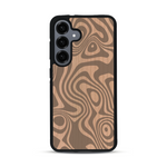 Coque de protection en bois véritable fabriquée en France pour  avec un motif abstrait représentant les mouvements de l'eau