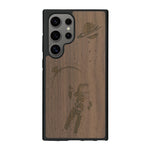 Coque de protection en bois véritable fabriquée en France pour Samsung S25 Ultra sur le thème des astronautes