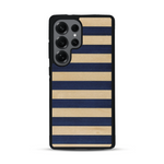Coque de protection en bois véritable fabriquée en France pour  alliant plusieurs essences de bois pour représenter une marinière