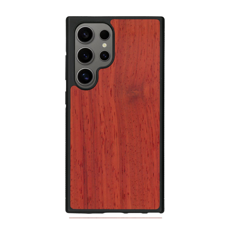 Coque de protection en bois véritable fabriquée en France pour Samsung S25 Ultra sans gravure avec un design minimaliste et moderne