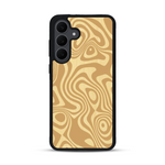 Coque de protection en bois véritable fabriquée en France pour  avec un motif abstrait représentant les mouvements de l'eau