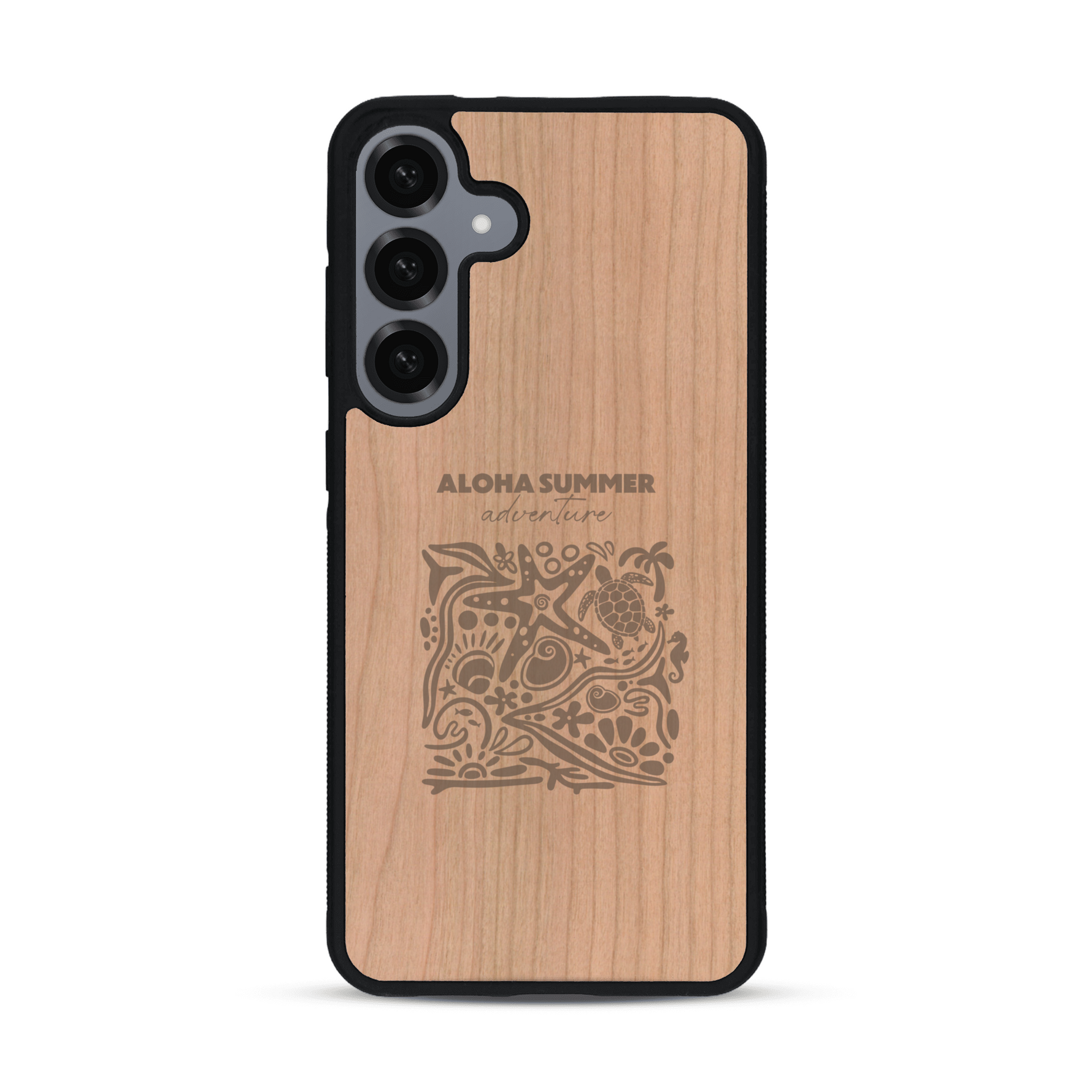Coque de protection en bois véritable fabriquée en France pour  sur le thème de la plage, de l'été et vanlife.