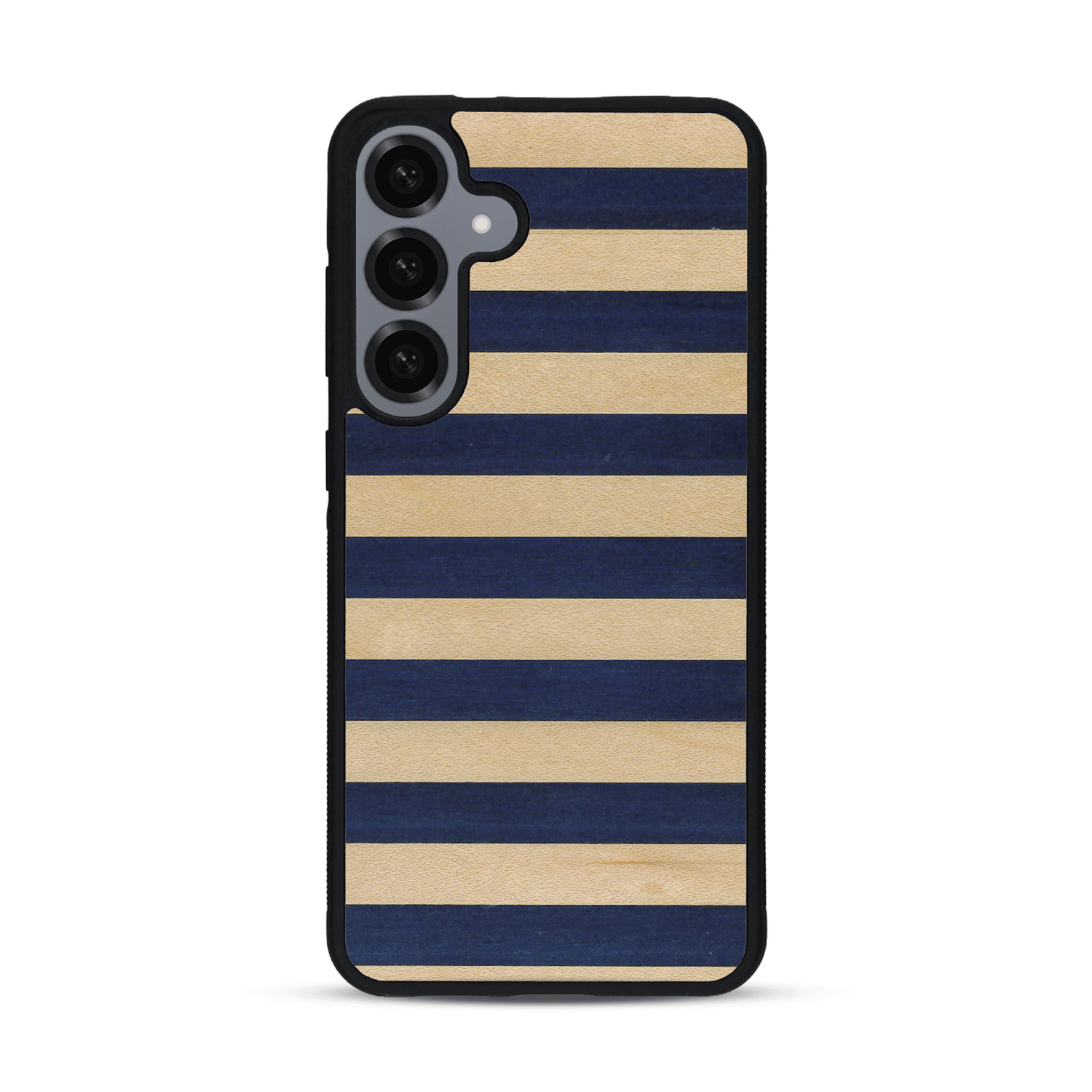 Coque de protection en bois véritable fabriquée en France pour  alliant plusieurs essences de bois pour représenter une marinière