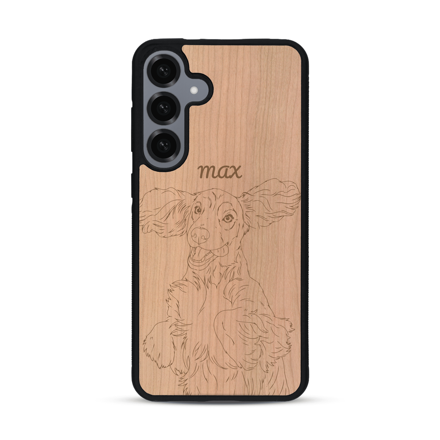 Coque de protection en bois véritable fabriquée en France pour  avec gravure personnalisée à partir d'une photo, d'une image, d'un logo, des initials ou d'une phrase