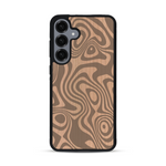 Coque de protection en bois véritable fabriquée en France pour  avec un motif abstrait représentant les mouvements de l'eau