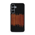 Coque de protection en bois véritable fabriquée en France pour  alliant plusieurs essences de bois pour représenter du magma en fusion