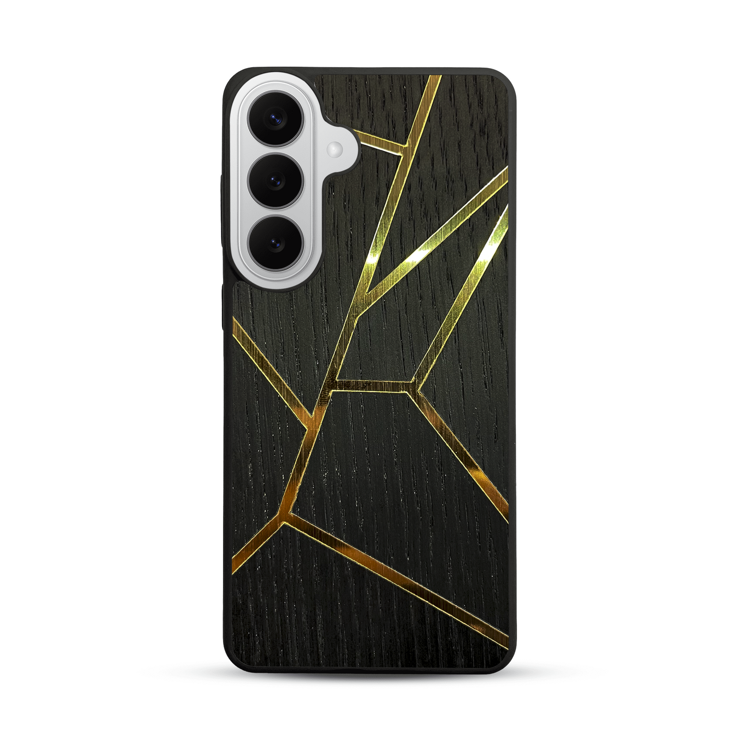 Coque de protection en bois véritable fabriquée en France pour  alliant plusieurs essences de bois pour représenter des fragments design