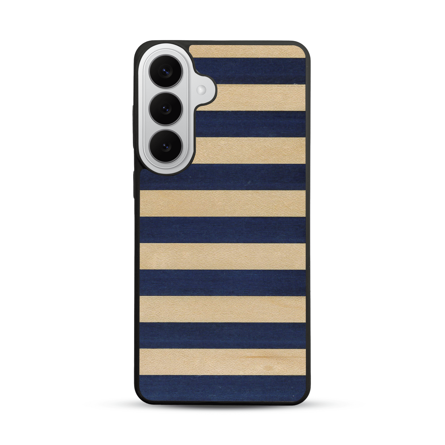 Coque de protection en bois véritable fabriquée en France pour  alliant plusieurs essences de bois pour représenter une marinière