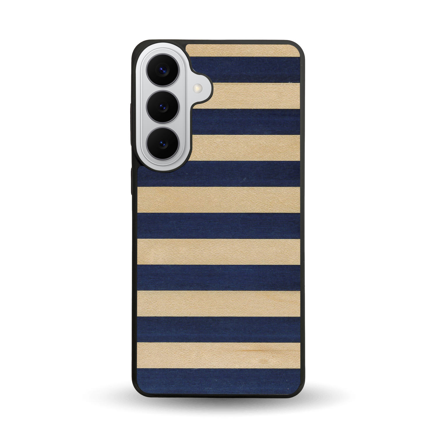 Coque de protection en bois véritable fabriquée en France pour  alliant plusieurs essences de bois pour représenter une marinière