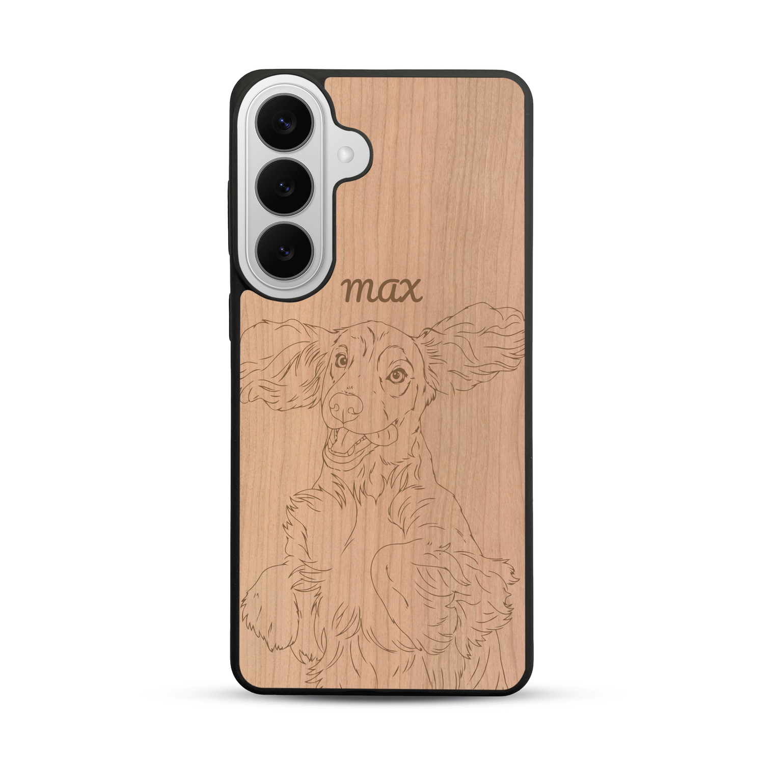 Coque de protection en bois véritable fabriquée en France pour  avec gravure personnalisée à partir d'une photo, d'une image, d'un logo, des initials ou d'une phrase