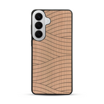Coque de protection en bois véritable fabriquée en France pour  avec un motif moderne et minimaliste sur le thème waves et wavy représentant les vagues de l'océan