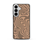Coque de protection en bois véritable fabriquée en France pour  avec un motif abstrait représentant les mouvements de l'eau