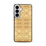 Coque de protection en bois véritable fabriquée en France pour  avec des motifs géométriques s'inspirant des temples aztèques, mayas et incas