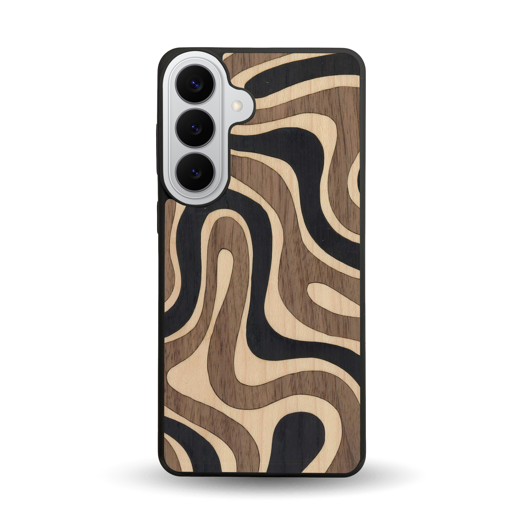 Coque de protection en bois véritable fabriquée en France pour  alliant plusieurs essences de bois pour représenter une ondulation