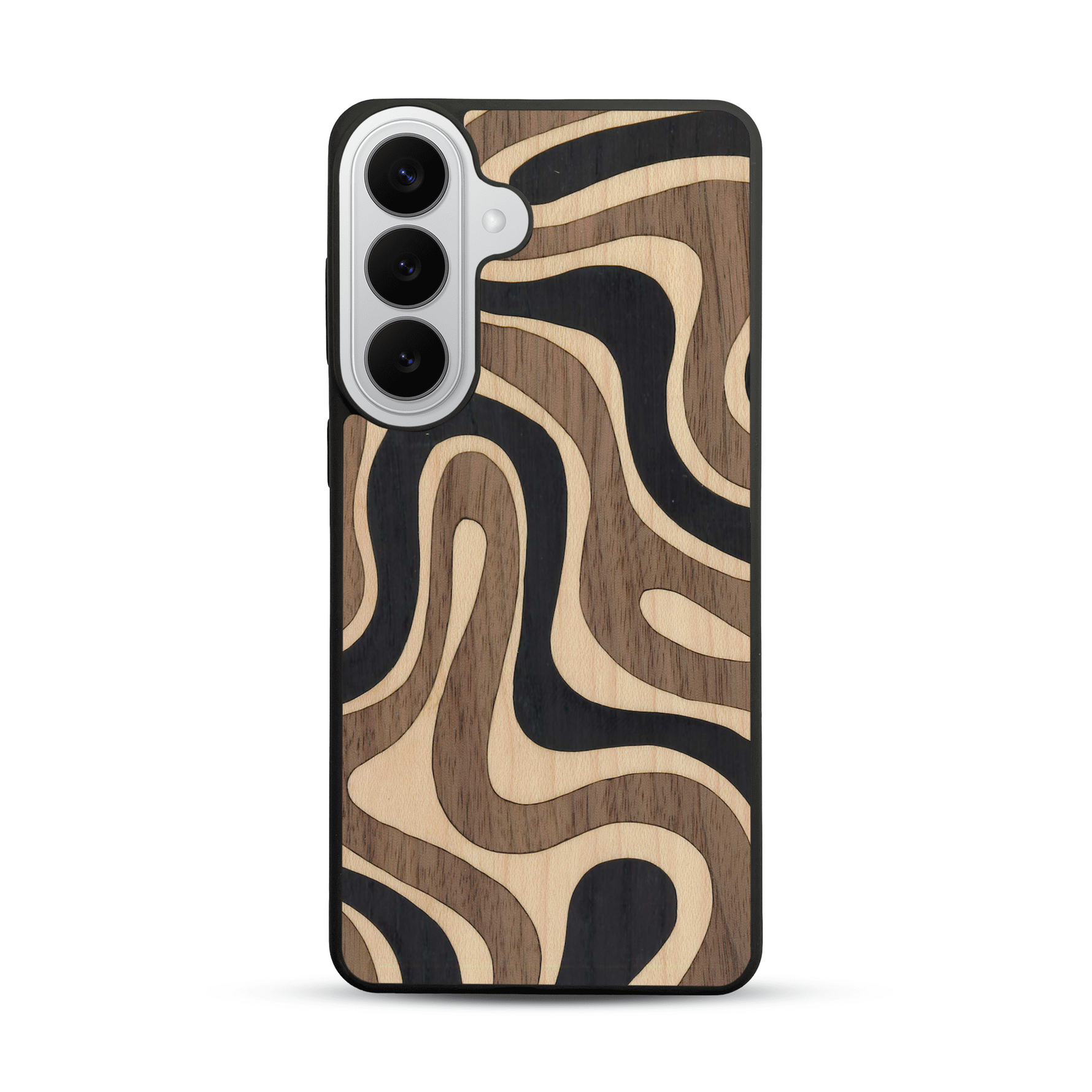 Coque de protection en bois véritable fabriquée en France pour  alliant plusieurs essences de bois pour représenter une ondulation