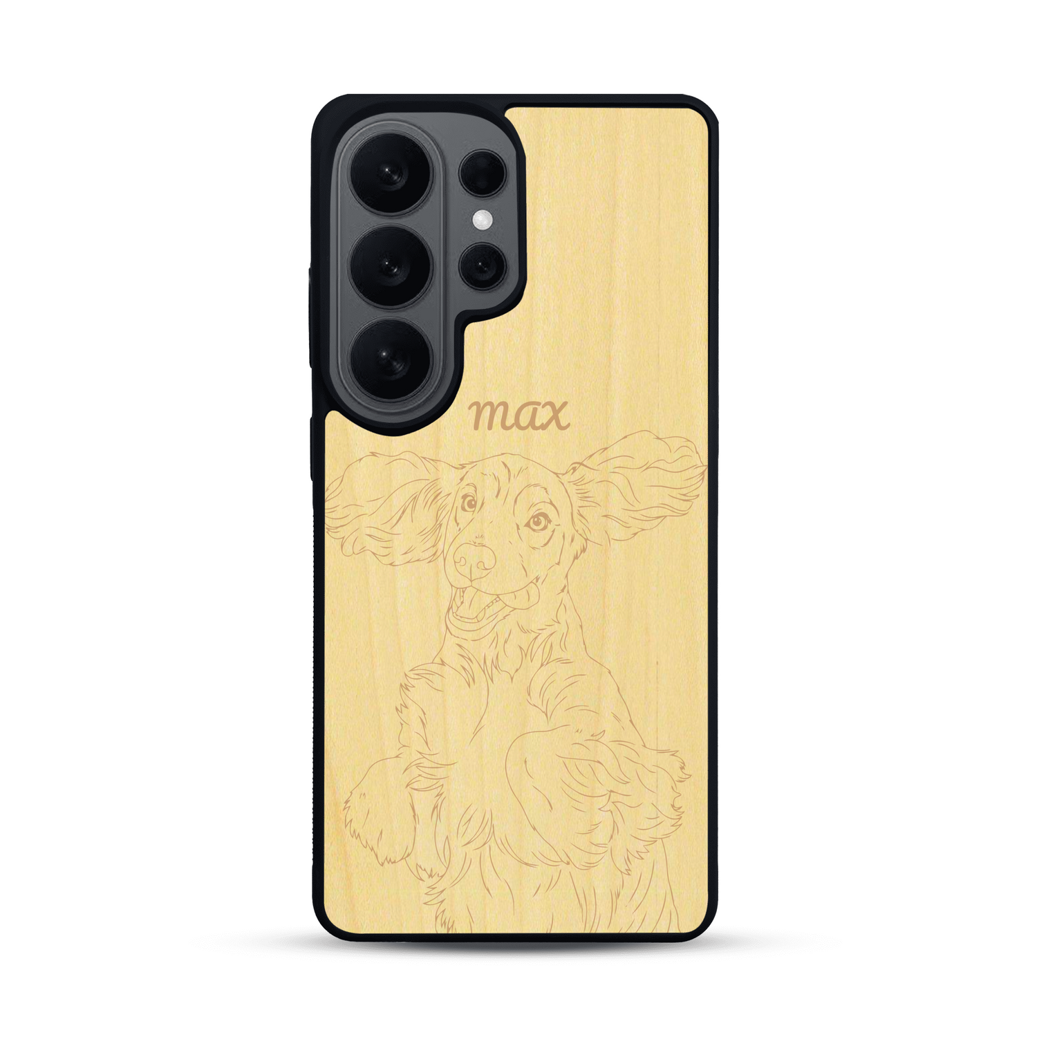 Coque de protection en bois véritable fabriquée en France pour  avec gravure personnalisée à partir d'une photo, d'une image, d'un logo, des initials ou d'une phrase