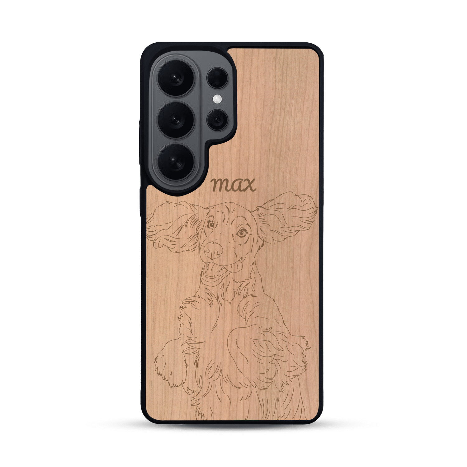 Coque de protection en bois véritable fabriquée en France pour  avec gravure personnalisée à partir d'une photo, d'une image, d'un logo, des initials ou d'une phrase