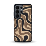 Coque de protection en bois véritable fabriquée en France pour Samsung S26 Ultra alliant plusieurs essences de bois pour représenter une ondulation