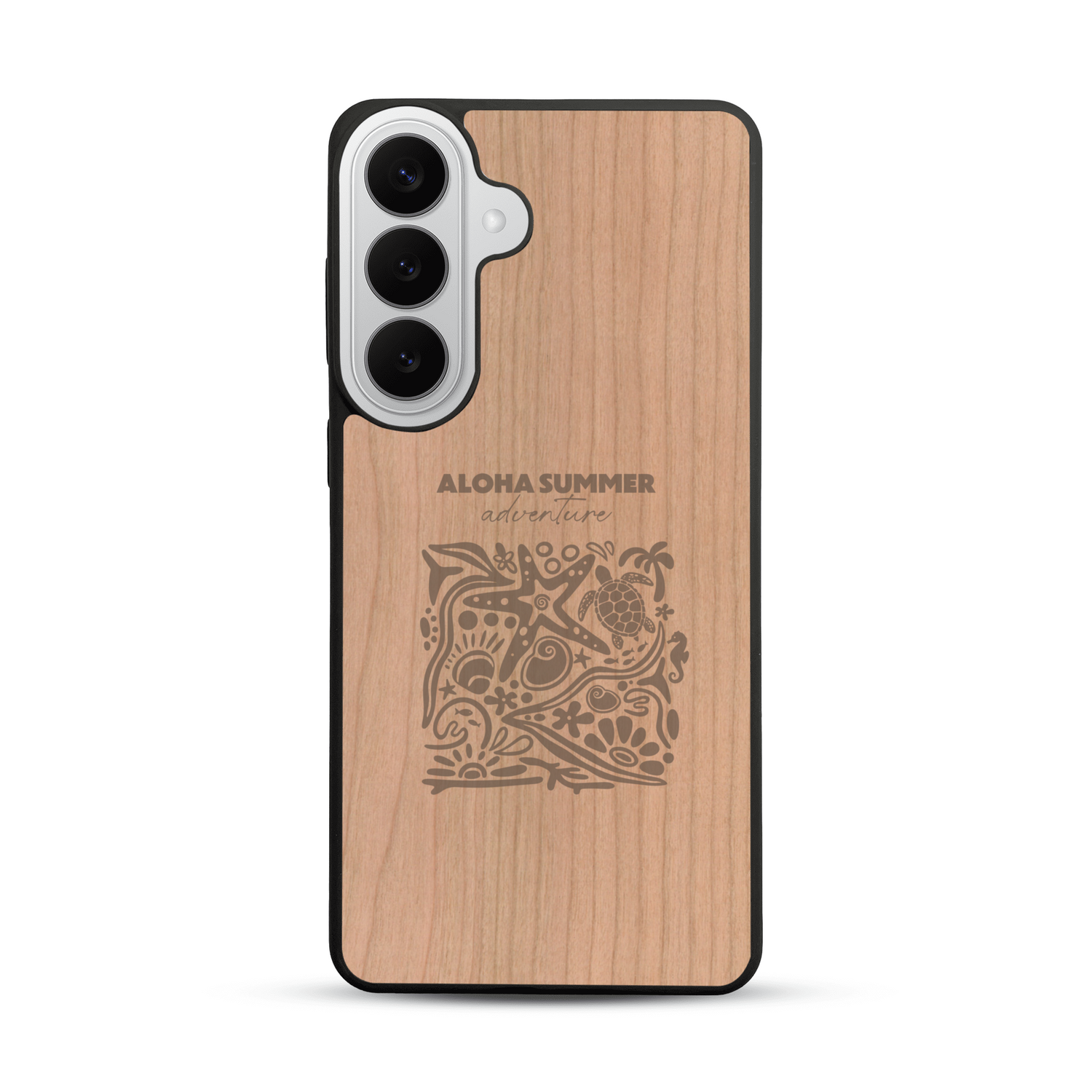 Coque de protection en bois véritable fabriquée en France pour  sur le thème de la plage, de l'été et vanlife.