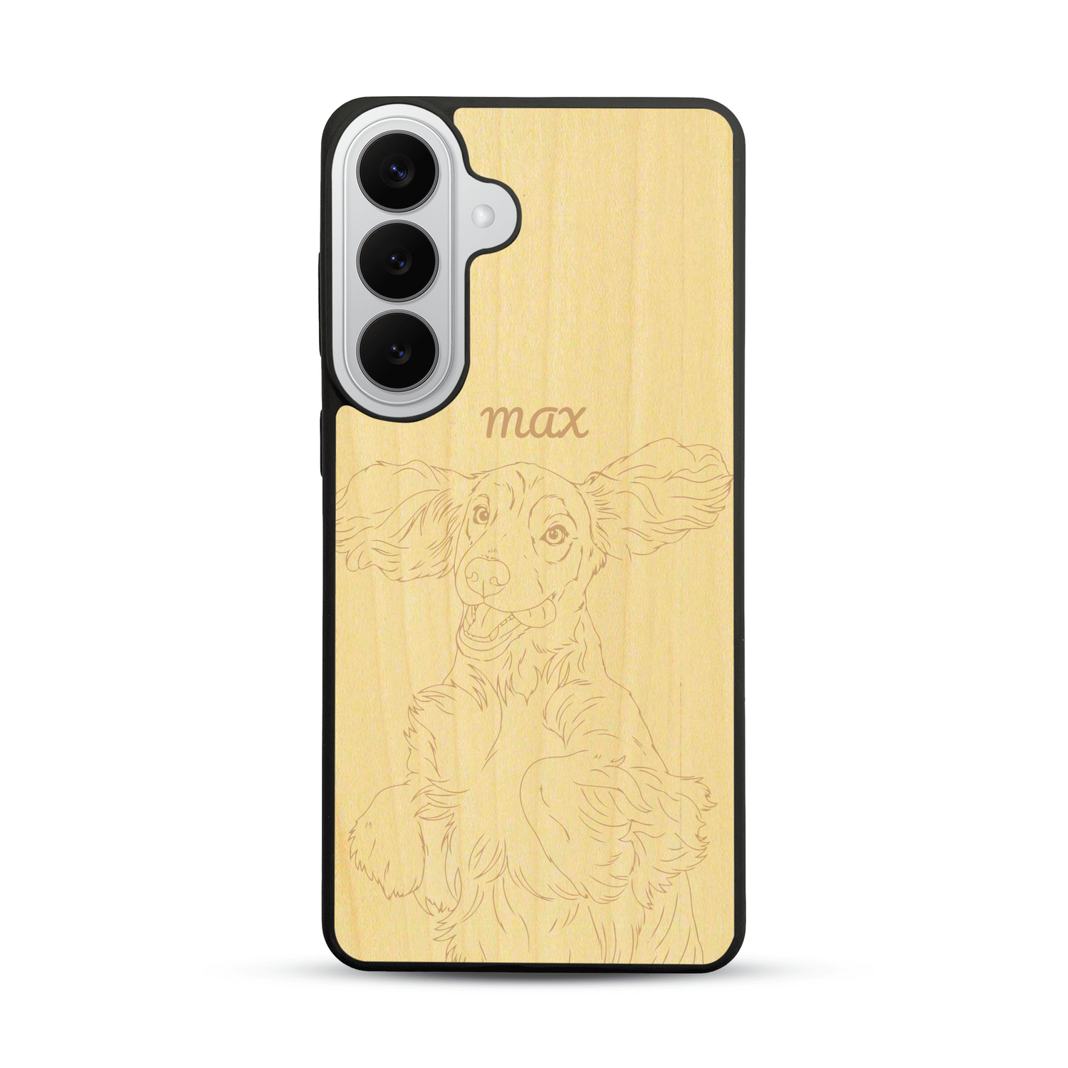 Coque de protection en bois véritable fabriquée en France pour  avec gravure personnalisée à partir d'une photo, d'une image, d'un logo, des initials ou d'une phrase